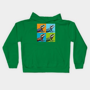 Australian Water Dragon Pop Art - Cool Lizard Kids Hoodie